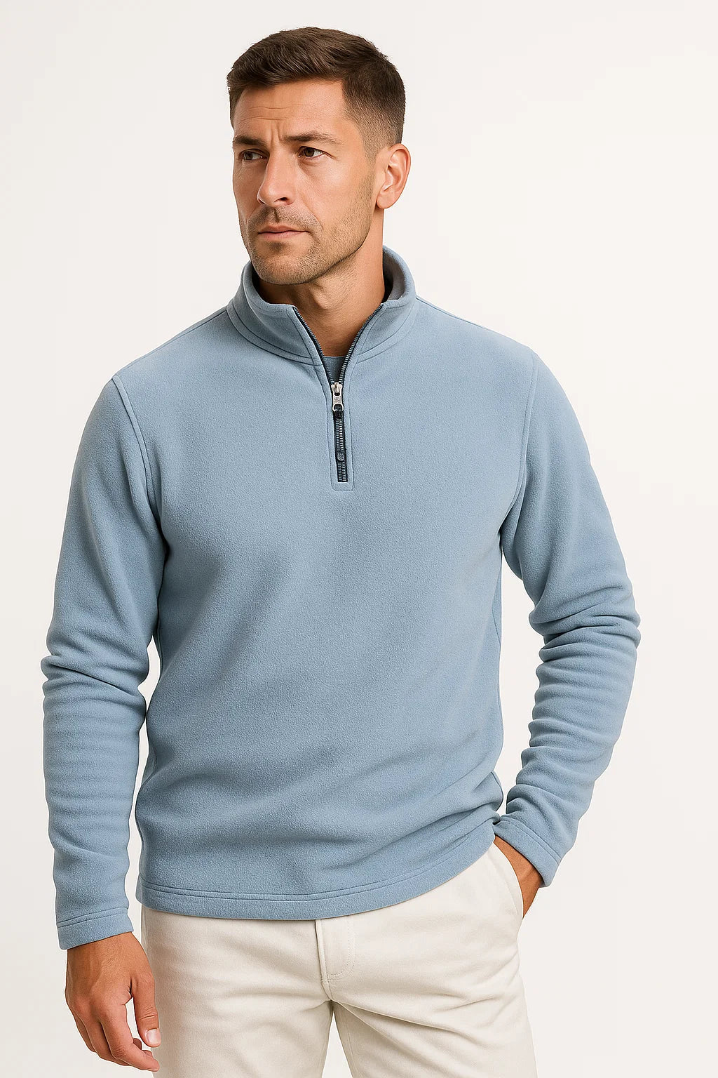 Mens Quarter Zip Sweatshirt Polar Fleece Long Sleeve Comfortable for Layering 2