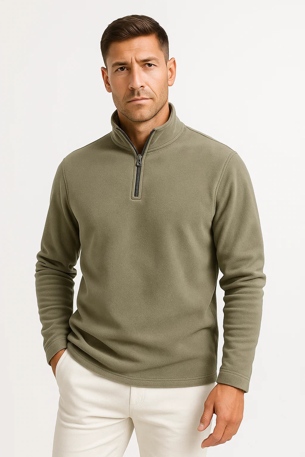Mens Quarter Zip Sweatshirt Polar Fleece Long Sleeve Comfortable for Layering 4