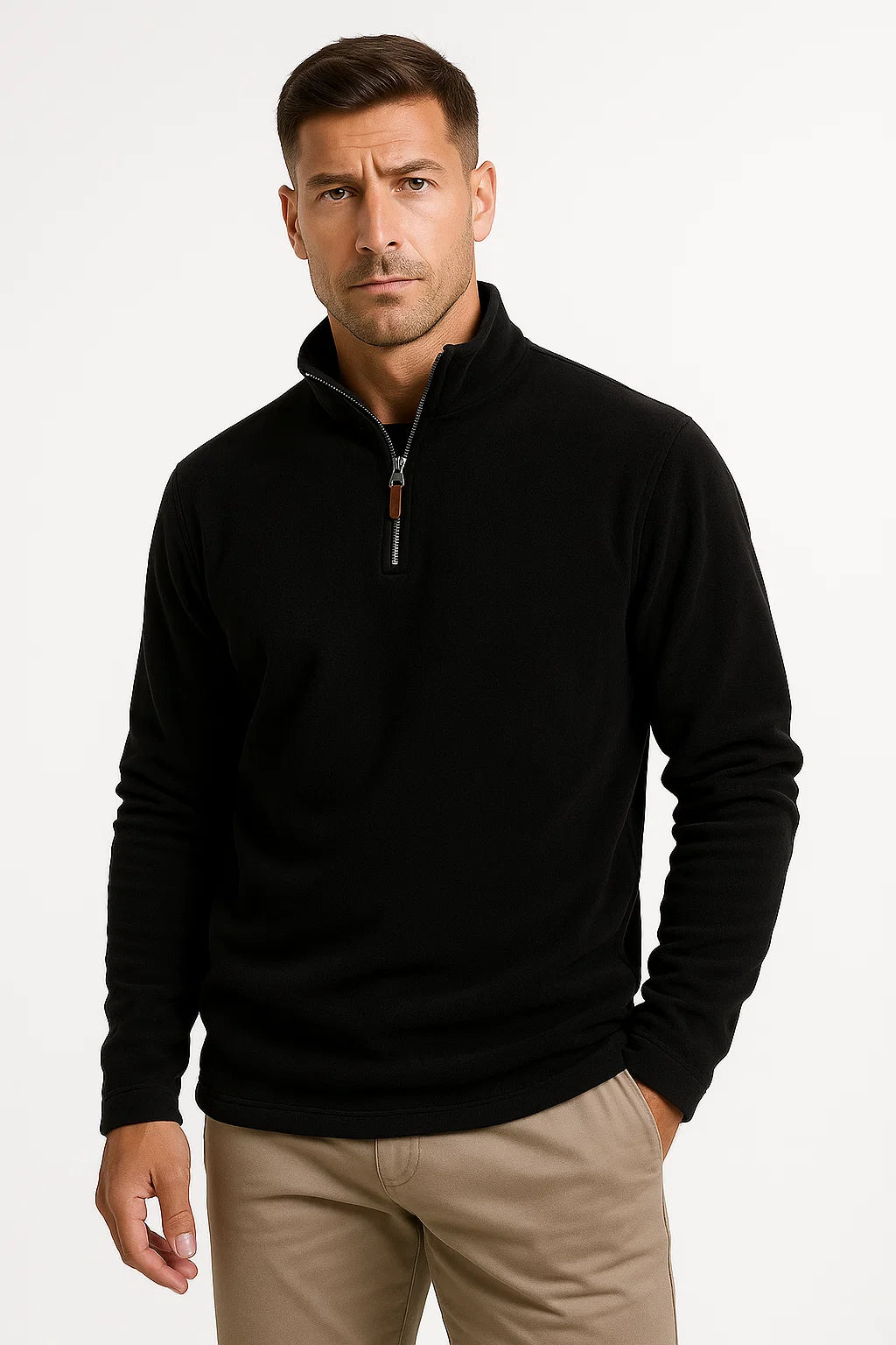 Mens Quarter Zip Sweatshirt Polar Fleece Long Sleeve Comfortable for Layering 5