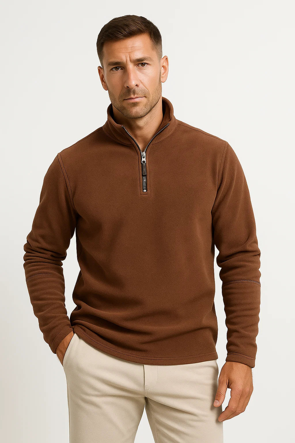 Mens Quarter Zip Sweatshirt Polar Fleece Long Sleeve Comfortable for Layering 6