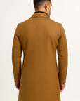 Mens Trench Coat Premium Fabric Mid-Length Notch Lapel Winter Coat 2