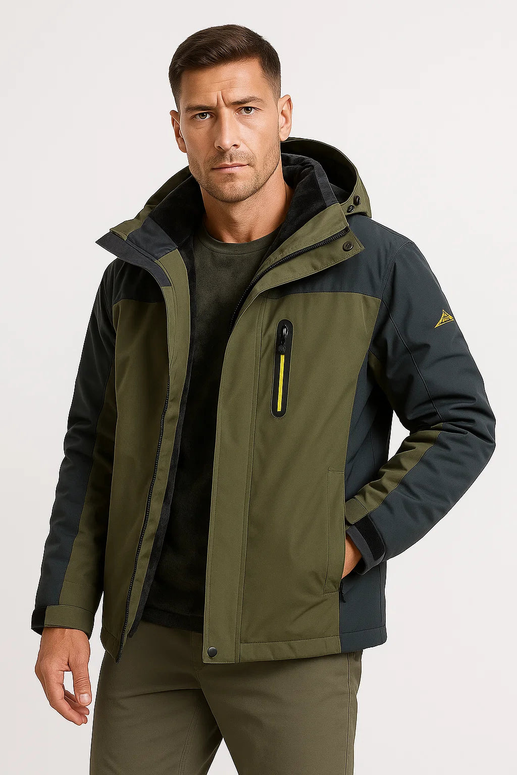 Mens Winter Jacket Waterproof Polyester Insulated Fleece Lined Windproof 1