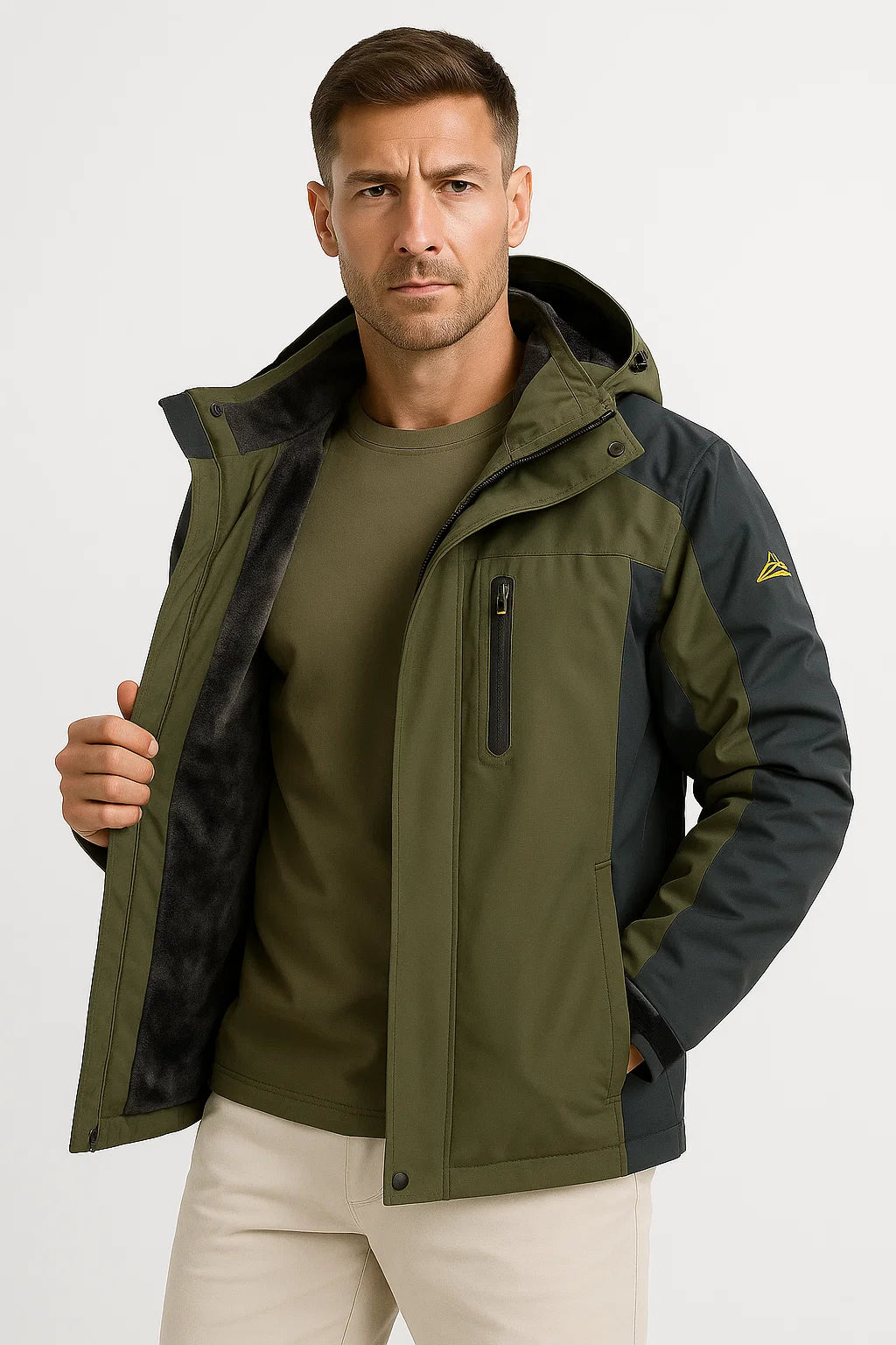 Mens Winter Jacket Waterproof Polyester Insulated Fleece Lined Windproof 2