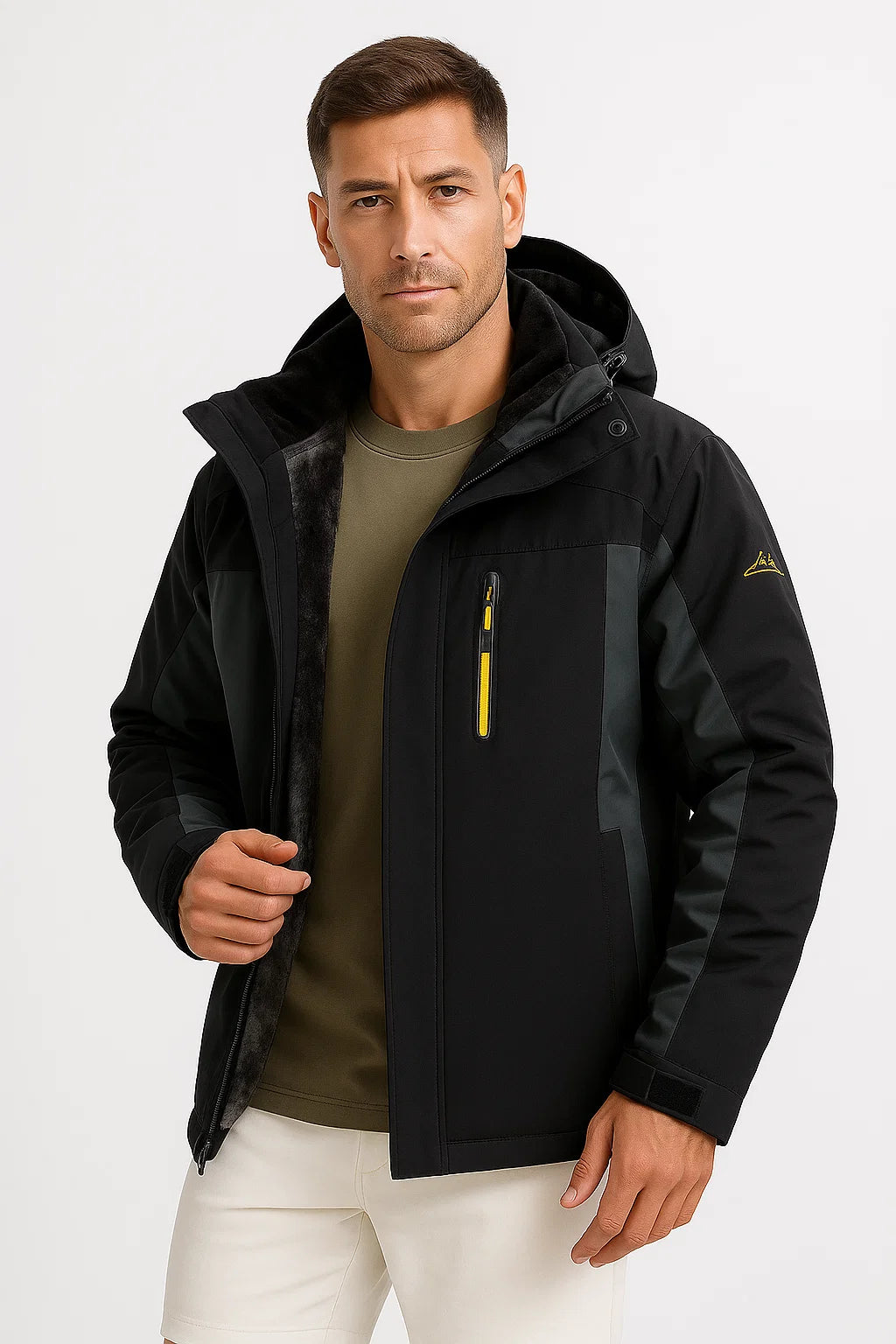 Mens Winter Jacket Waterproof Polyester Insulated Fleece Lined Windproof 5