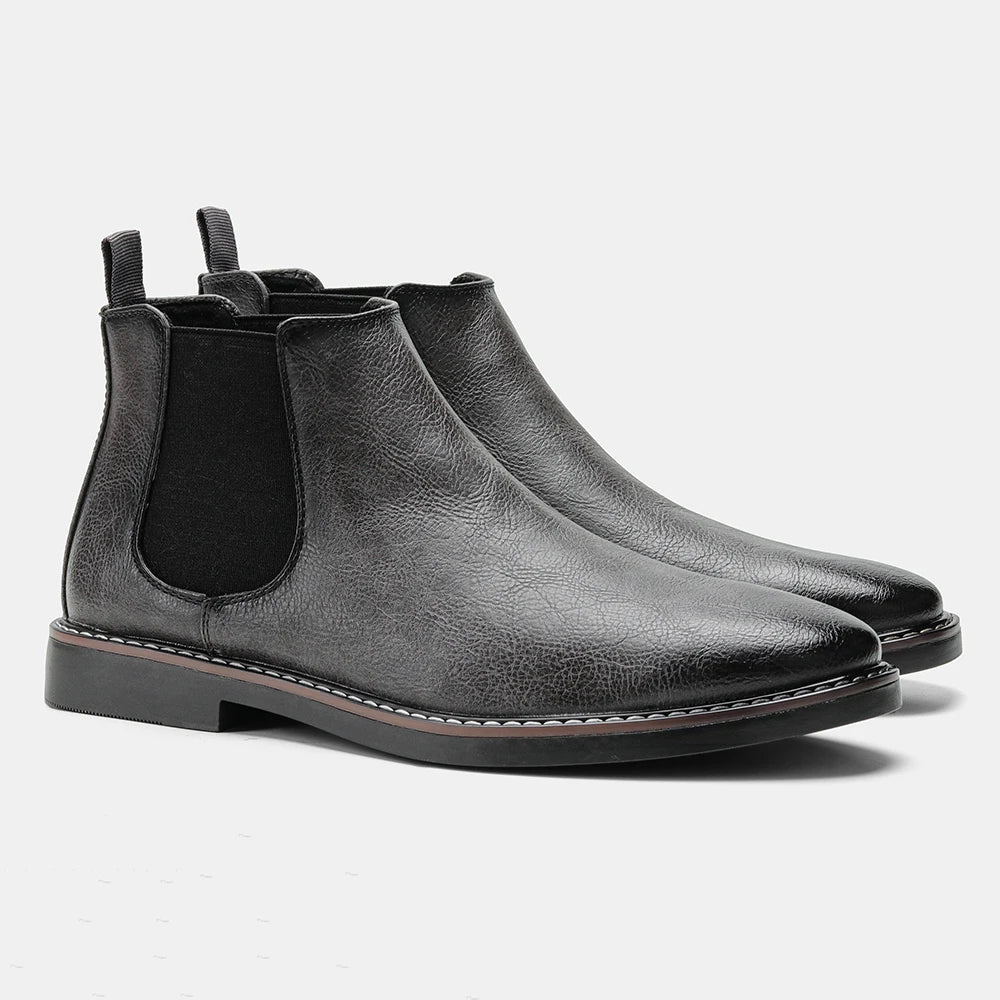 Men&#39;s Chelsea Boots Synthetic Leather Retro Slip-On Comfortable Fashion