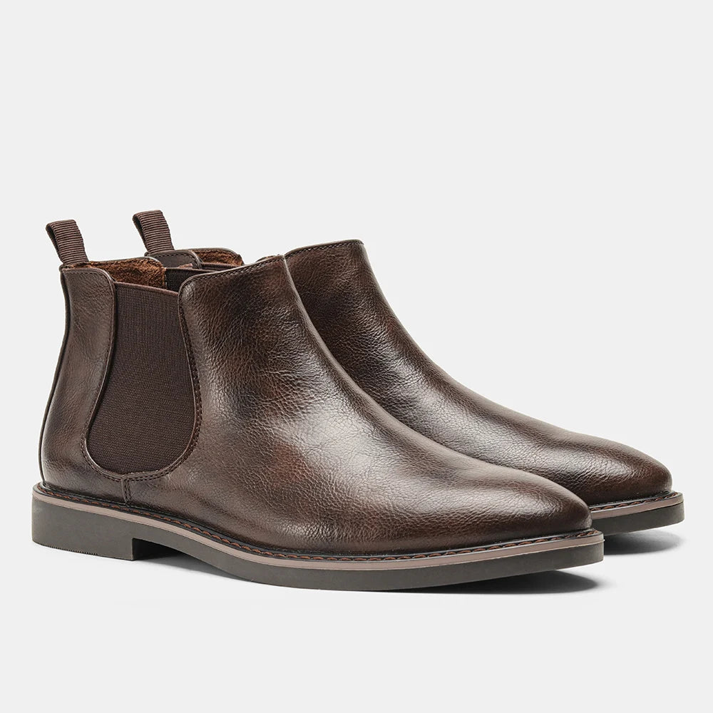 Men&#39;s Chelsea Boots Synthetic Leather Retro Slip-On Comfortable Fashion
