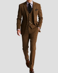 Men's Three Piece Suit Wool Blend Slim Fit Vintage for Weddings