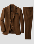 Men's Three Piece Suit Wool Blend Slim Fit Vintage for Weddings
