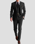 Men's Three Piece Suit Wool Blend Slim Fit Vintage for Weddings