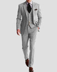 Men's Three Piece Suit Wool Blend Slim Fit Vintage for Weddings