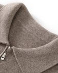 Men's Zip Up Cardigan Merino Wool Polo Collar Autumn Winter
