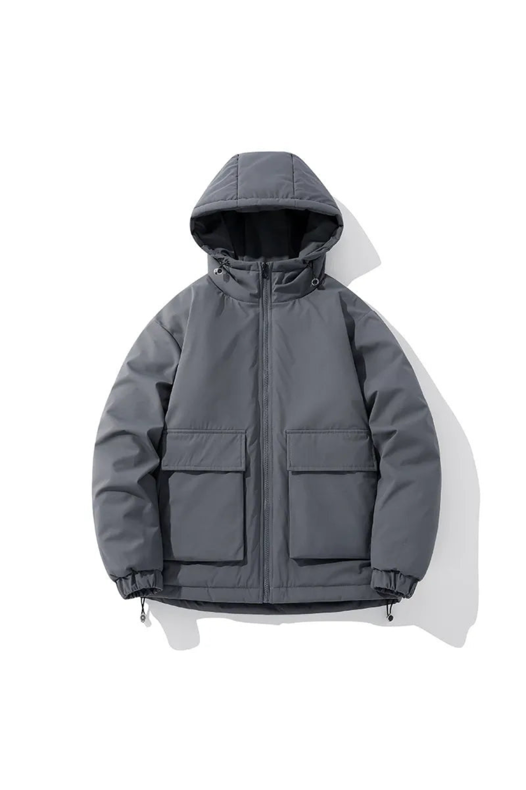 Men&#39;s Winter Jacket Quilted Hooded Padded Oversized
