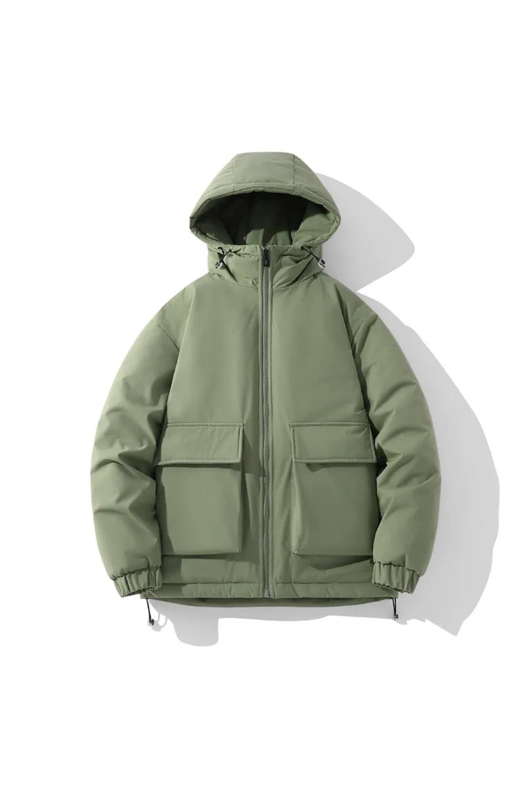 Men&#39;s Winter Jacket Quilted Hooded Padded Oversized