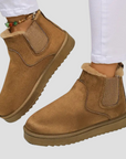 Women's Ankle Boots Black Plush Lined Slip-On Winter 3
