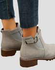 Women's Ankle Boots Black Rounded Toe Low Heel Retro Design 6