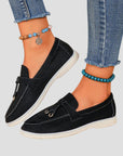 Women's Black Loafers Suede Slip-On Lightweight Comfort 0