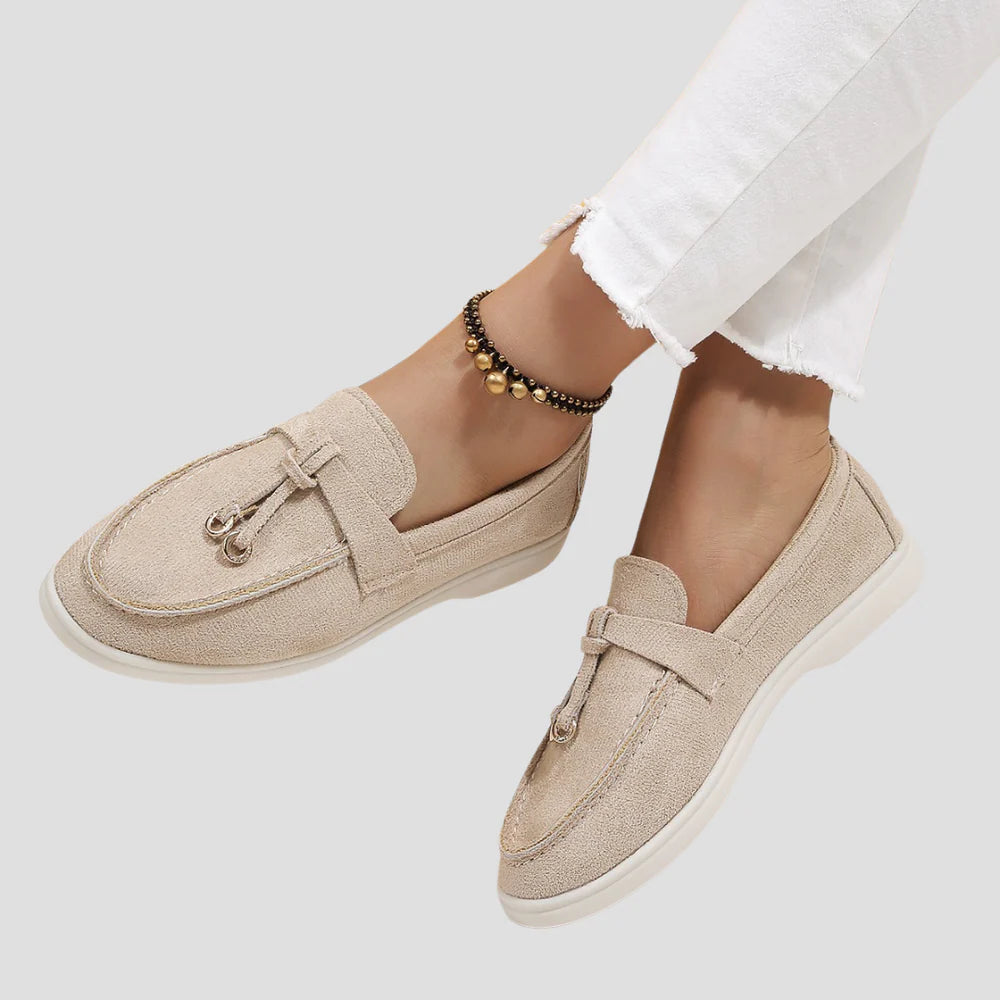 Women's Black Loafers Suede Slip-On Lightweight Comfort 2
