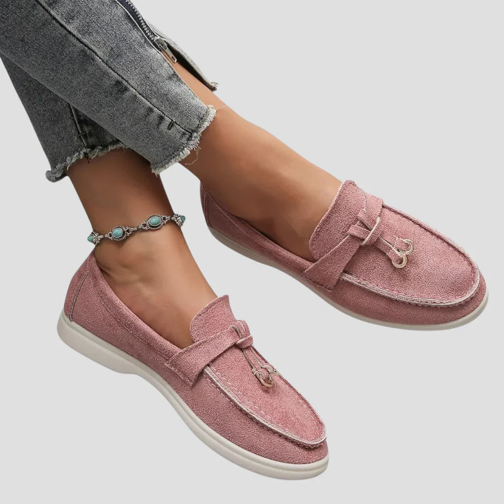 Women's Black Loafers Suede Slip-On Lightweight Comfort 3