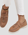 Women's Black Loafers Suede Slip-On Lightweight Comfort 6