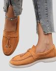 Women's Black Loafers Suede Slip-On Lightweight Comfort 7