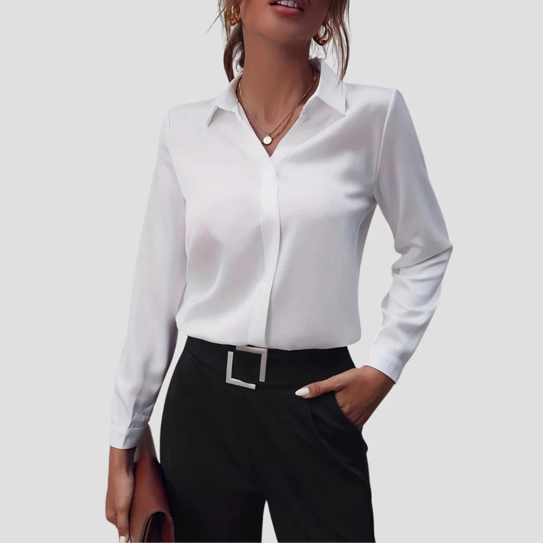 Women's Blouse Lightweight Tailored Long Sleeve Shirt 0
