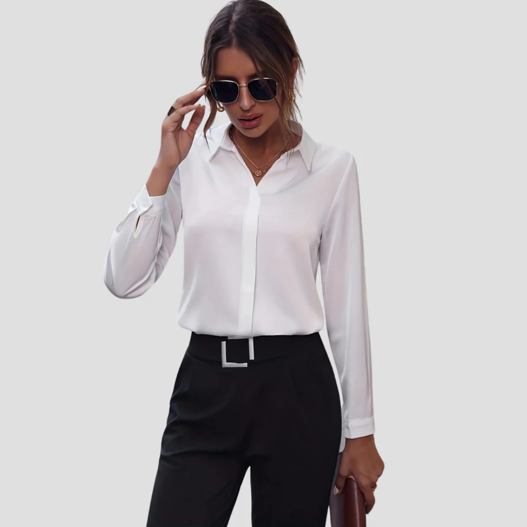 Women's Blouse Lightweight Tailored Long Sleeve Shirt 2