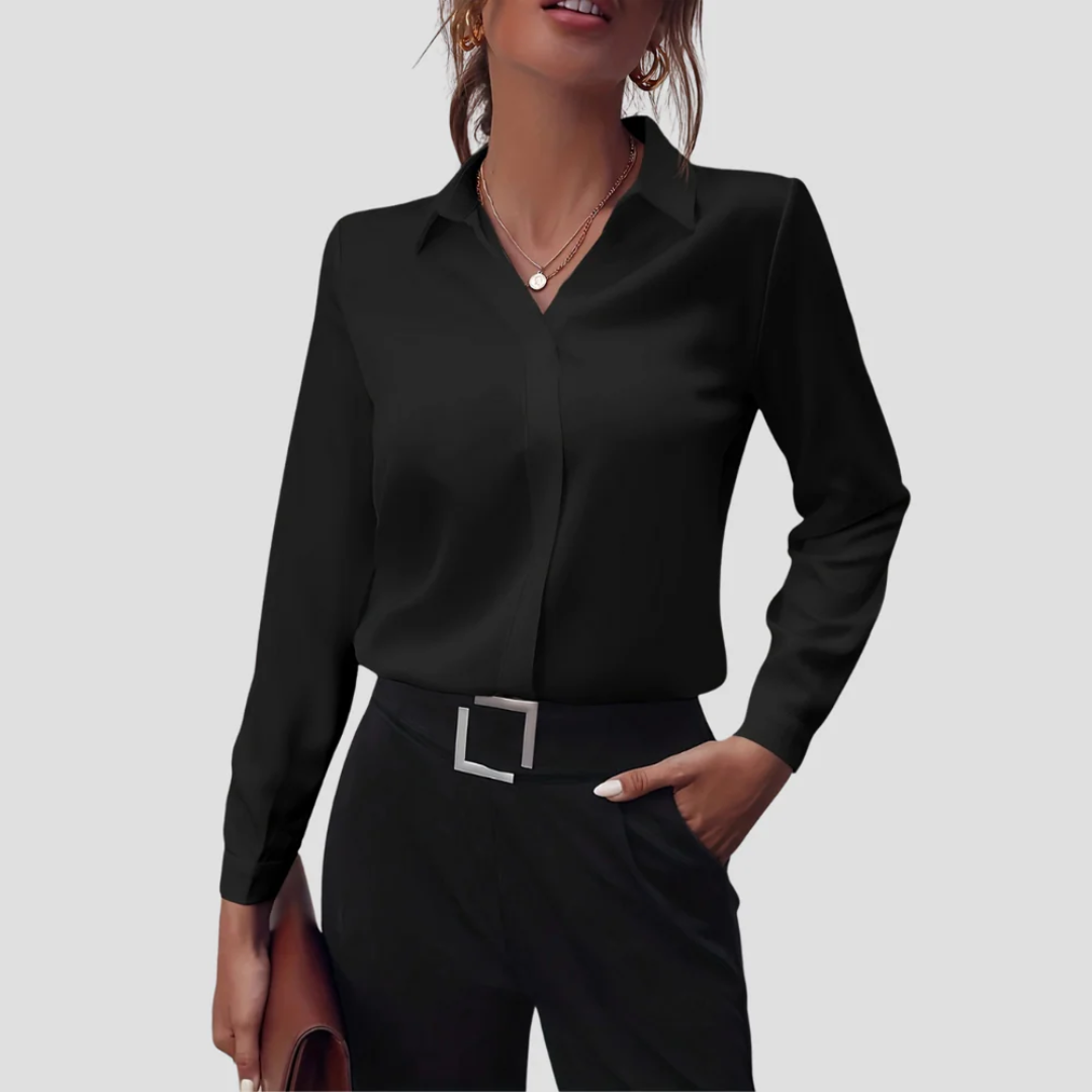 Women's Blouse Lightweight Tailored Long Sleeve Shirt 4