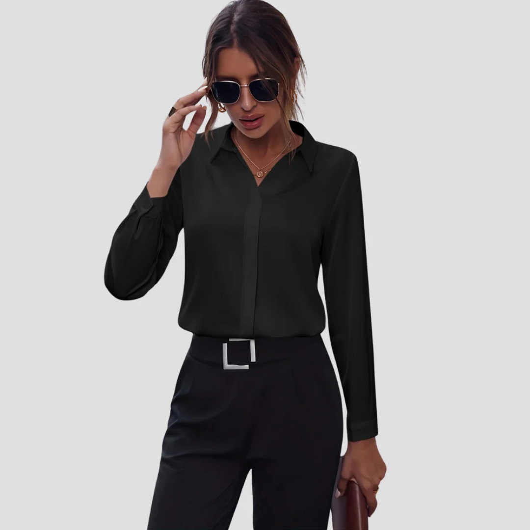 Women's Blouse Lightweight Tailored Long Sleeve Shirt 5