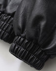 Women's Faux Leather Jacket Retro Loose Fit Short Zip Coat