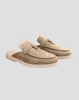 Women's Loafers Suede Slip-On Mule with Polished Metal Accent 0