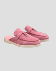 Women's Loafers Suede Slip-On Mule with Polished Metal Accent 1