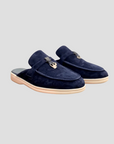 Women's Loafers Suede Slip-On Mule with Polished Metal Accent 3