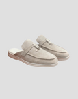 Women's Loafers Suede Slip-On Mule with Polished Metal Accent 4