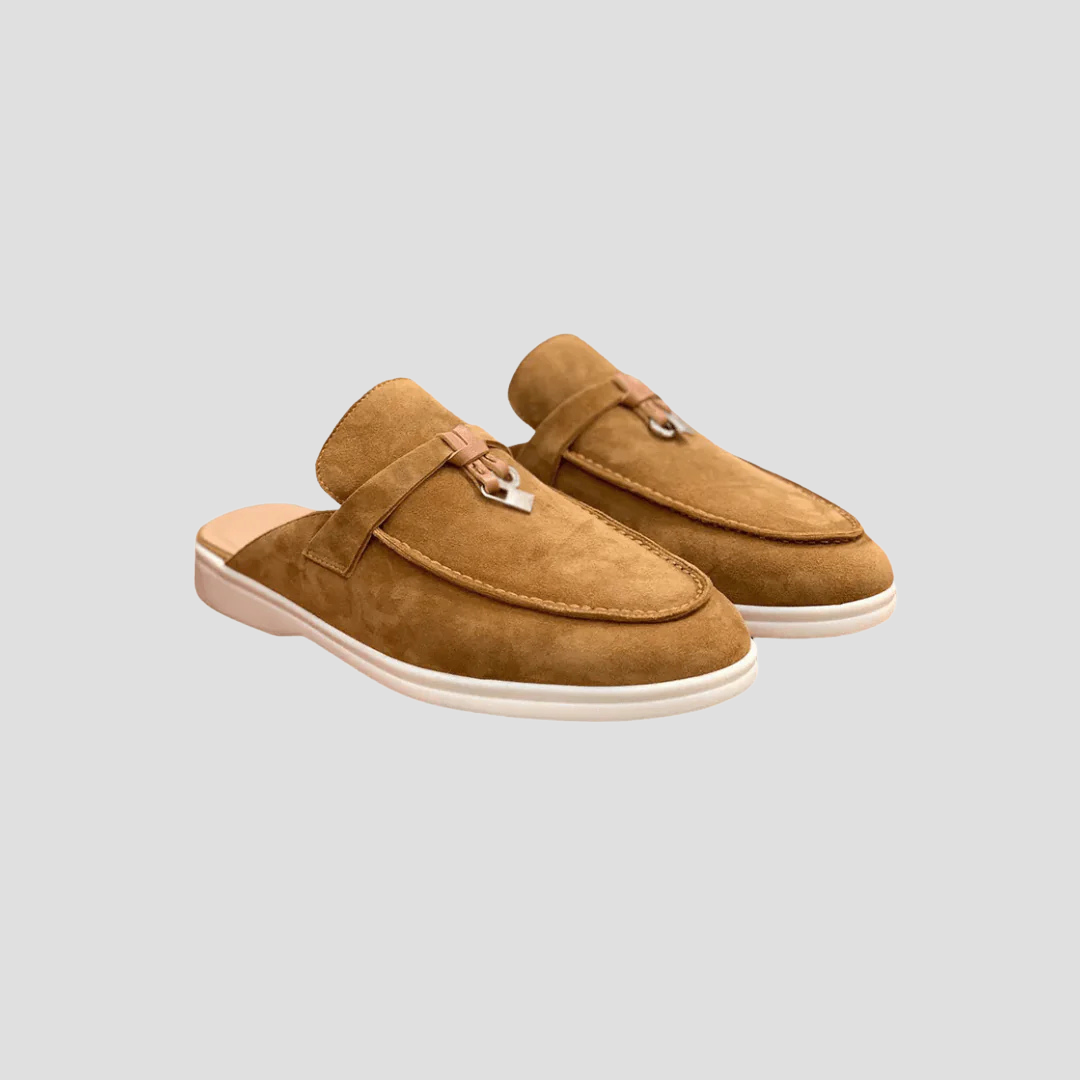 Women&#39;s Loafers Suede Slip-On Mule with Polished Metal Accent 6