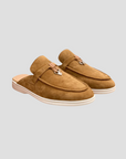 Women's Loafers Suede Slip-On Mule with Polished Metal Accent 6
