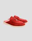 Women's Loafers Suede Slip-On Mule with Polished Metal Accent 7