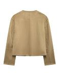 Women's Suede Bomber Jacket Long Sleeve Winter Coat