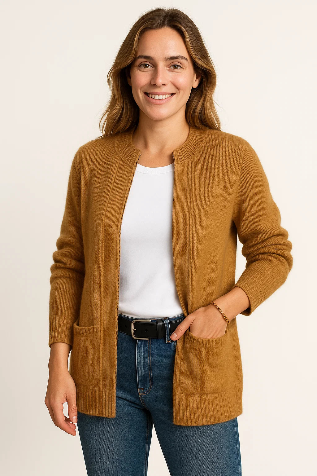 Casual Women's Jacket with Zipper and Round Neck – Lightweight Loose Fit for Everyday and Formal Wear, Sizes S to 5XL 3