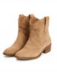 Womens Brown Ankle Boots Leather Vintage Western Comfort Daily Wear 1