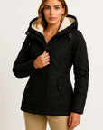 Womens Waterproof Autumn Jacket - Black Casual Windproof Coat for Fall Wear 1