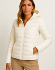 Womens Black Puffer Jacket - Lightweight Packable Winter Coat with Hood for Casual and Outdoor Wear 5