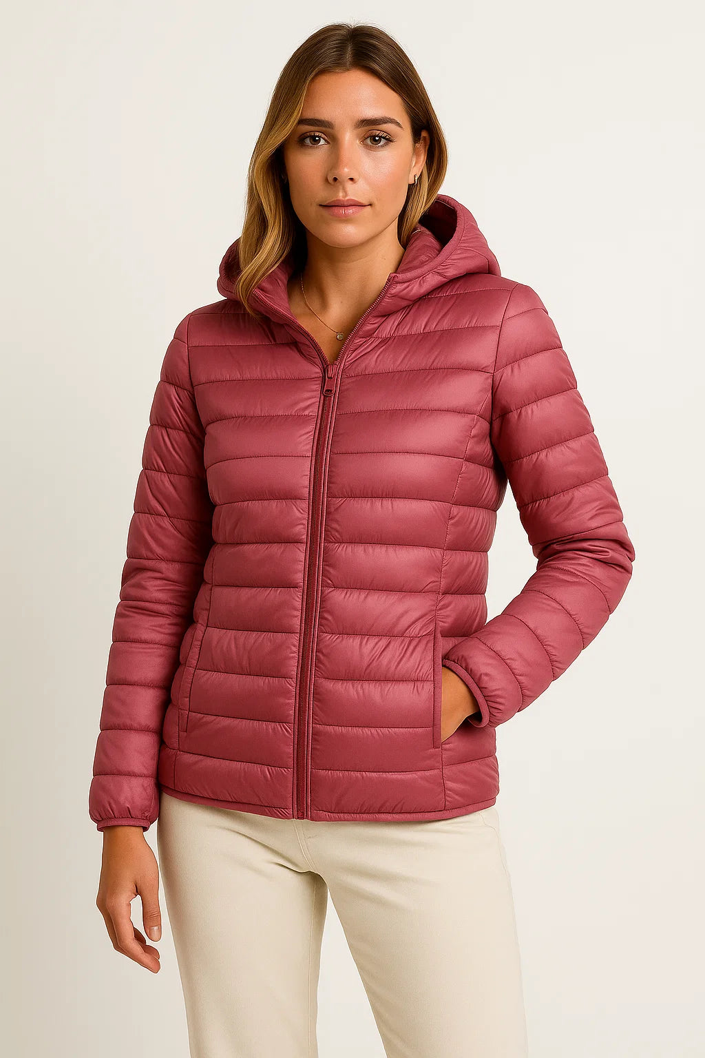 Womens Black Puffer Jacket - Lightweight Packable Winter Coat with Hood for Casual and Outdoor Wear 8