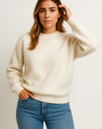Womens Blue Mohair Pullover Sweater – Luxurious Soft Knit, Breathable and Elegant Design for Winter 3