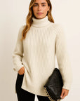 Womens Turtleneck Sweater in Cotton-Polyester Blend – Relaxed Fit Casual Pullover for Chilly Days 2