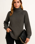Womens Turtleneck Sweater in Cotton-Polyester Blend – Relaxed Fit Casual Pullover for Chilly Days 3
