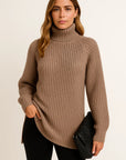 Womens Turtleneck Sweater in Cotton-Polyester Blend – Relaxed Fit Casual Pullover for Chilly Days 4
