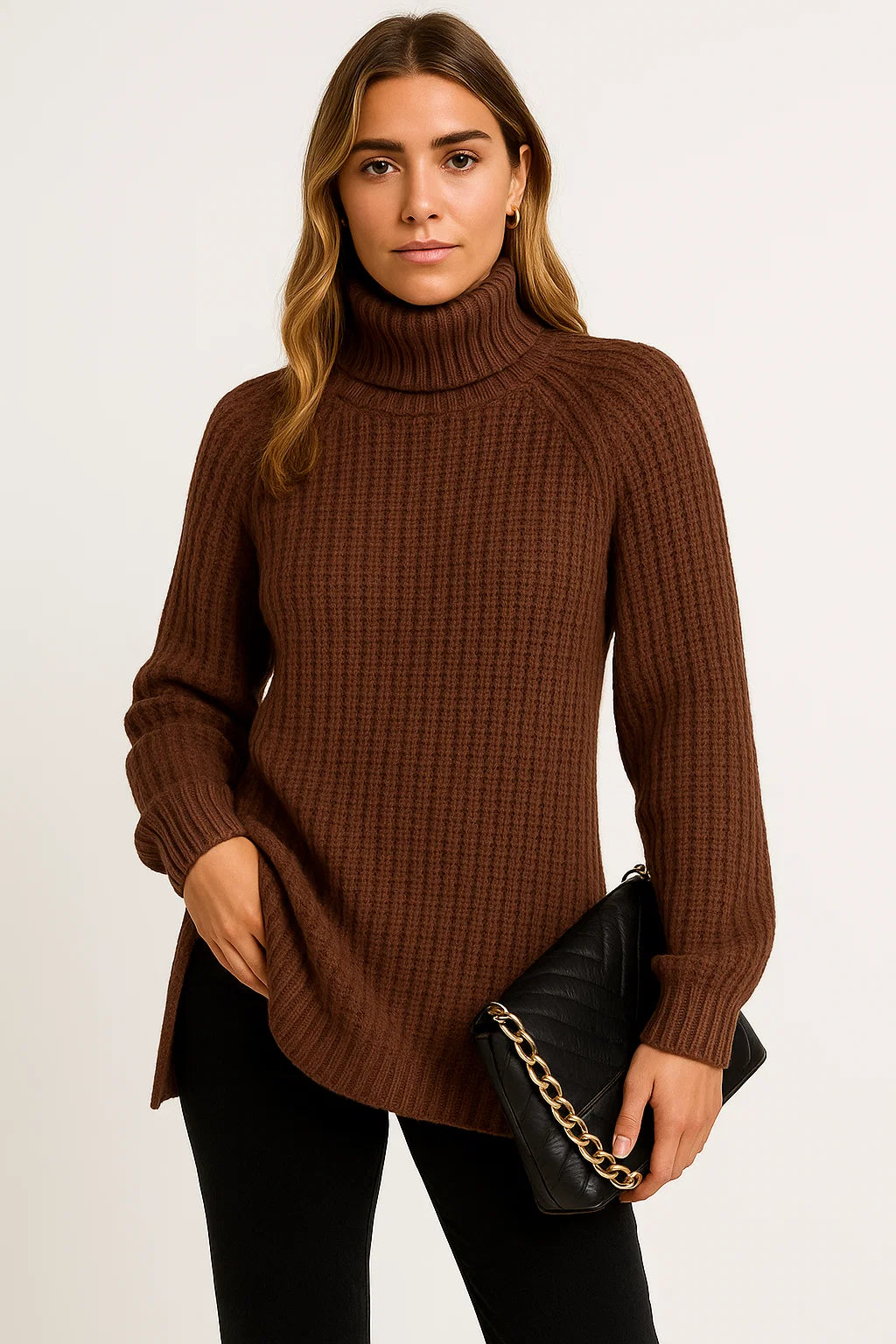 Womens Turtleneck Sweater in Cotton-Polyester Blend – Relaxed Fit Casual Pullover for Chilly Days 5