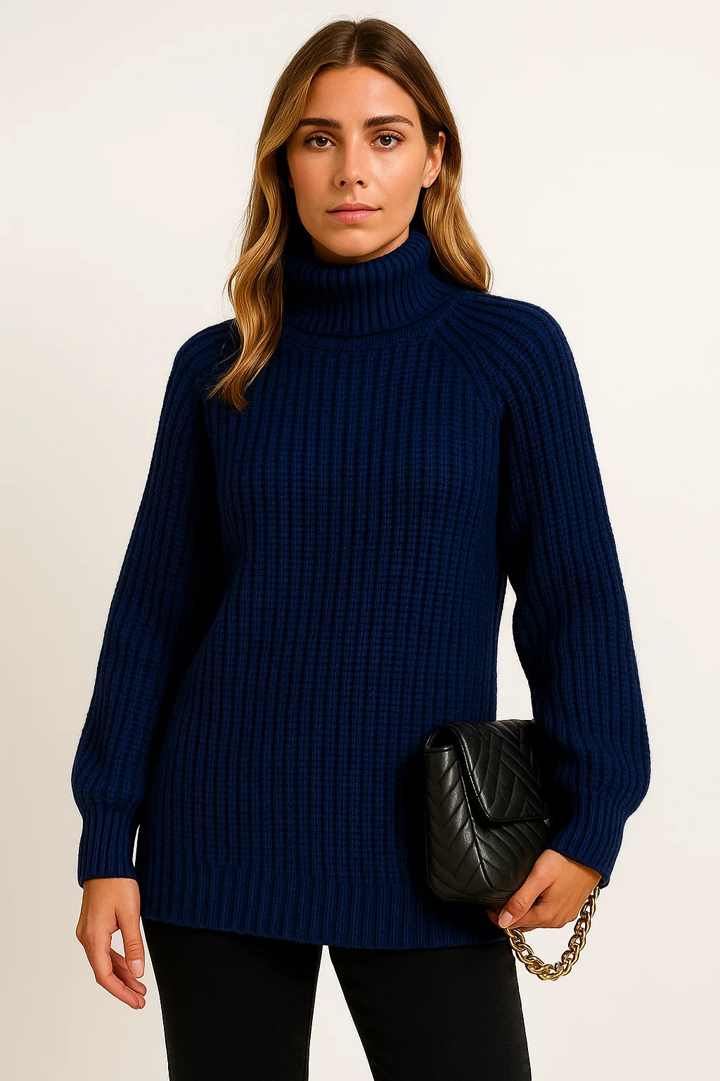 Womens Turtleneck Sweater in Cotton-Polyester Blend – Relaxed Fit Casual Pullover for Chilly Days 6