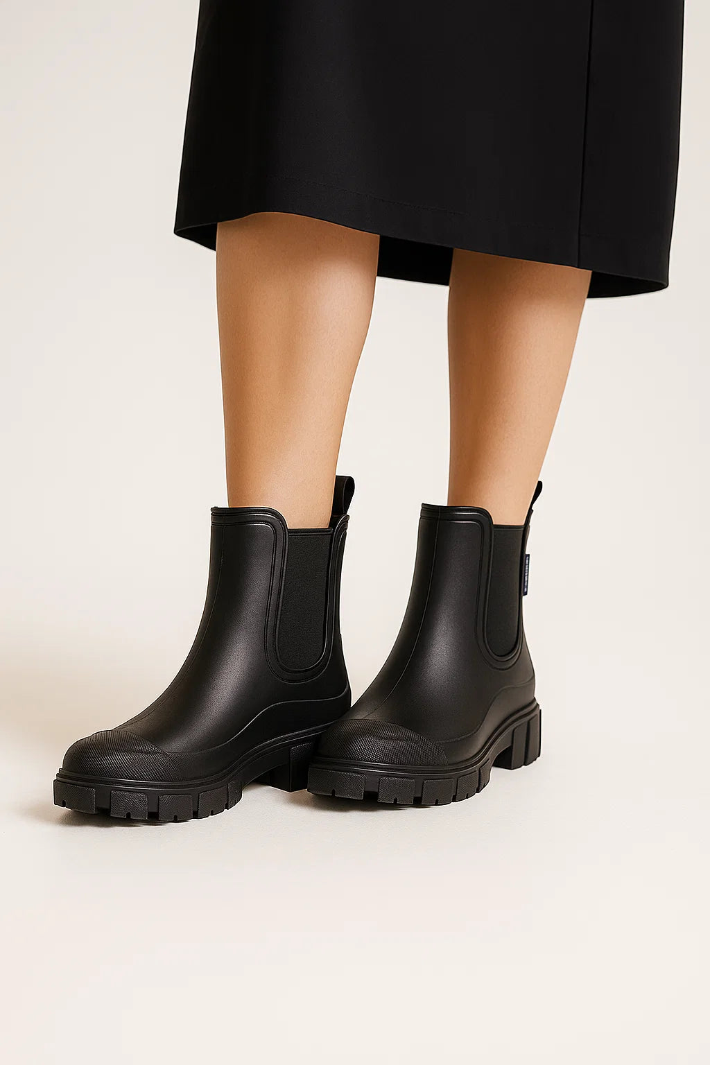 Womens Waterproof Rubber Boots Modern Design Anti-Slip Sole Outdoor Rainboots 1