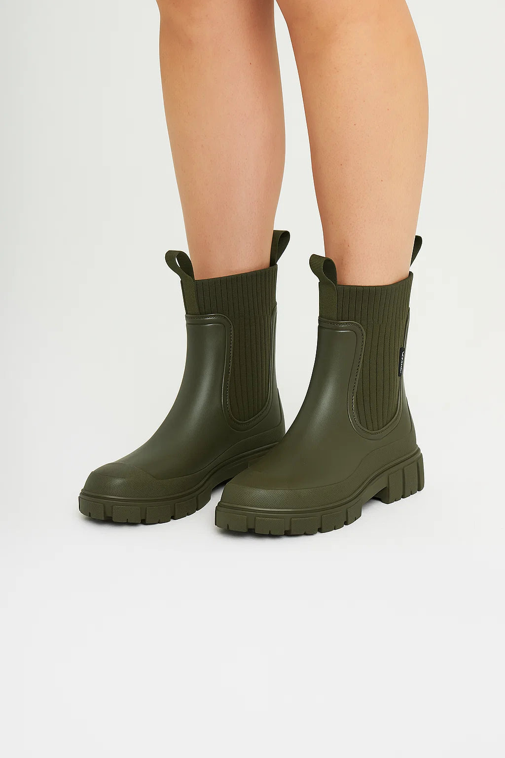 Womens Black Waterproof Boots PVC Mid-Calf Casual Comfort 5